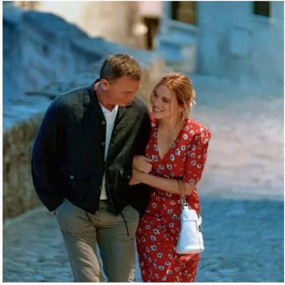 ROUJE GABIN RED FLORAL MIDI WRAP DRESS in James Bond 36 4 - Picture 2 of 11